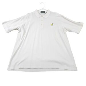 VTG MASTERS XL WHITE GOLF MASTERS COLLECTION MENS SHORT SLEEVE PIMA COTTON POLO